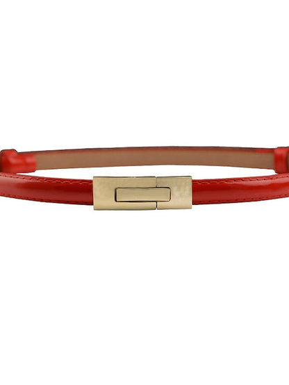 Skinny Belt Party Street Dailywear Holiday Gold Silver Belt Pure Color Blue Fall Winter Spring Summer for Women