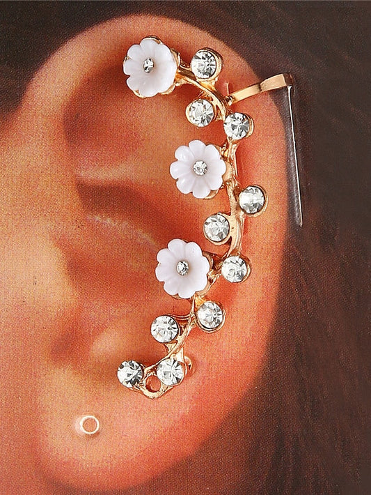 1PC Ear Cuff For Party Evening Gift Prom Resin Rhinestone Alloy Classic Fashion Daisy for Women