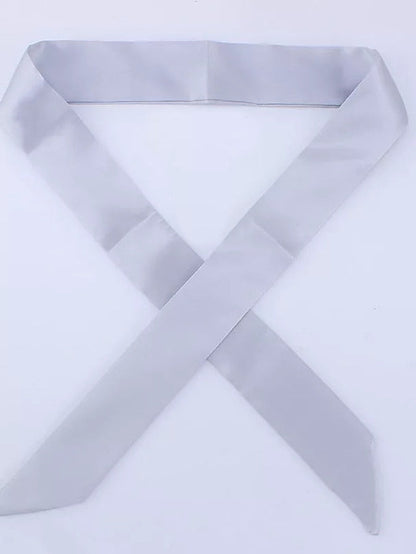 100*4cm Long Skinny Scarf for Lady Neck Tie Solid Silk Hairband Female Ribbon Belt Scarves Headband Bag Decoration for Women
