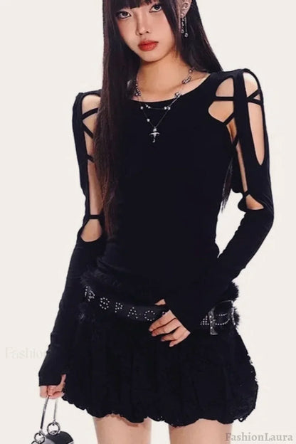 Y2K Gothic Print T-Shirt