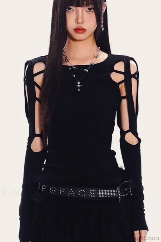 Y2K Gothic Print T-Shirt