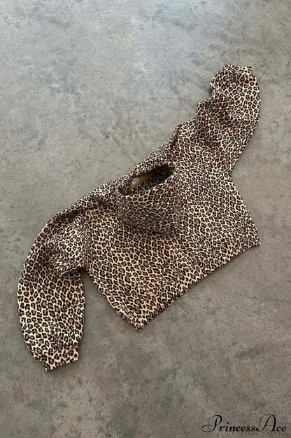 Y2K Leopard Print Hip-Hop Hoodie