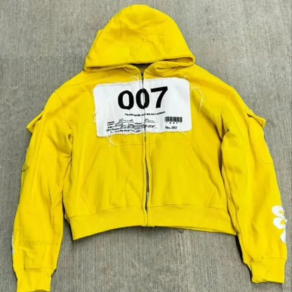 Y2K Mysterious Needlework Zipper Hoodie