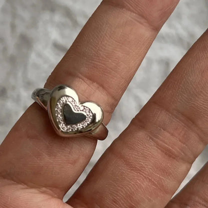 Y2K Transparent Heart Gothic Ring