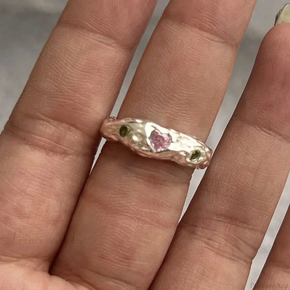 Y2K Transparent Heart Gothic Ring