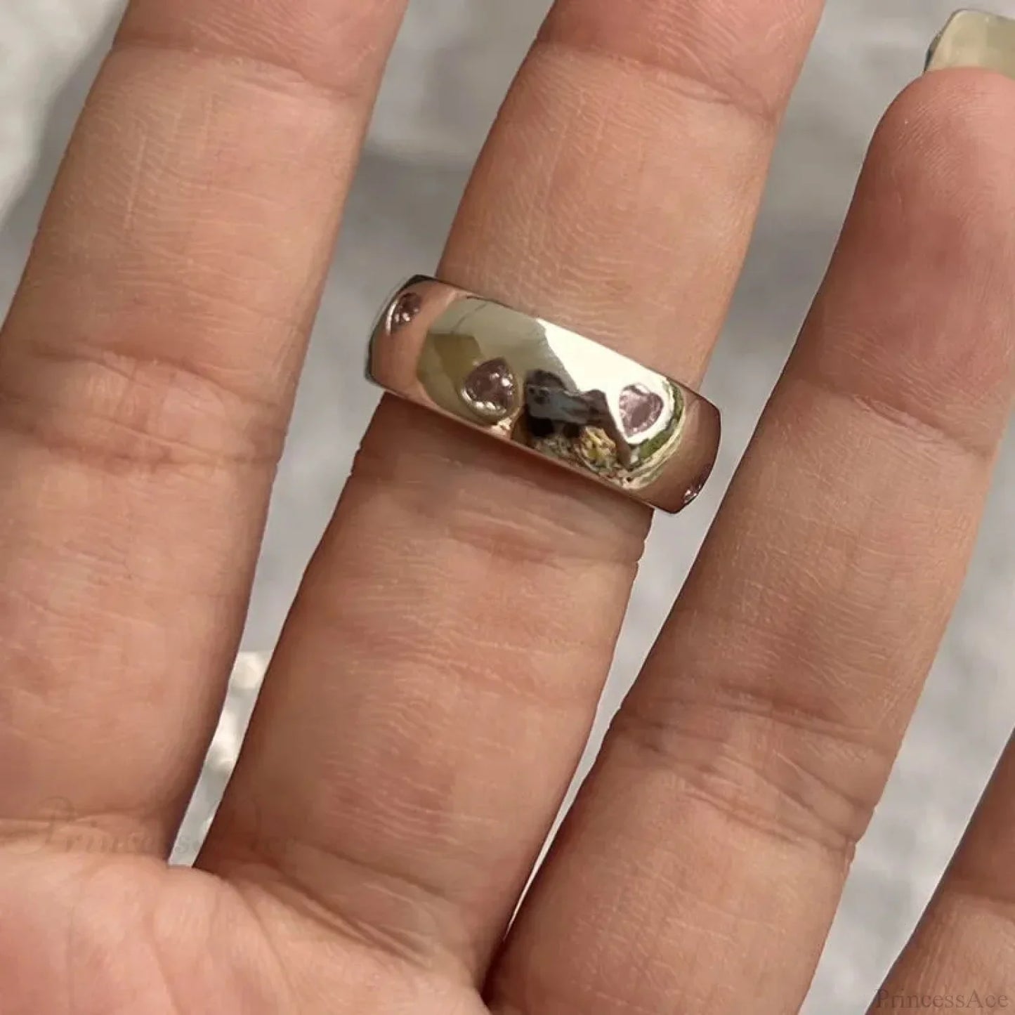 Y2K Transparent Heart Gothic Ring