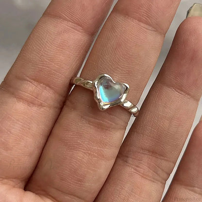 Y2K Transparent Heart Gothic Ring