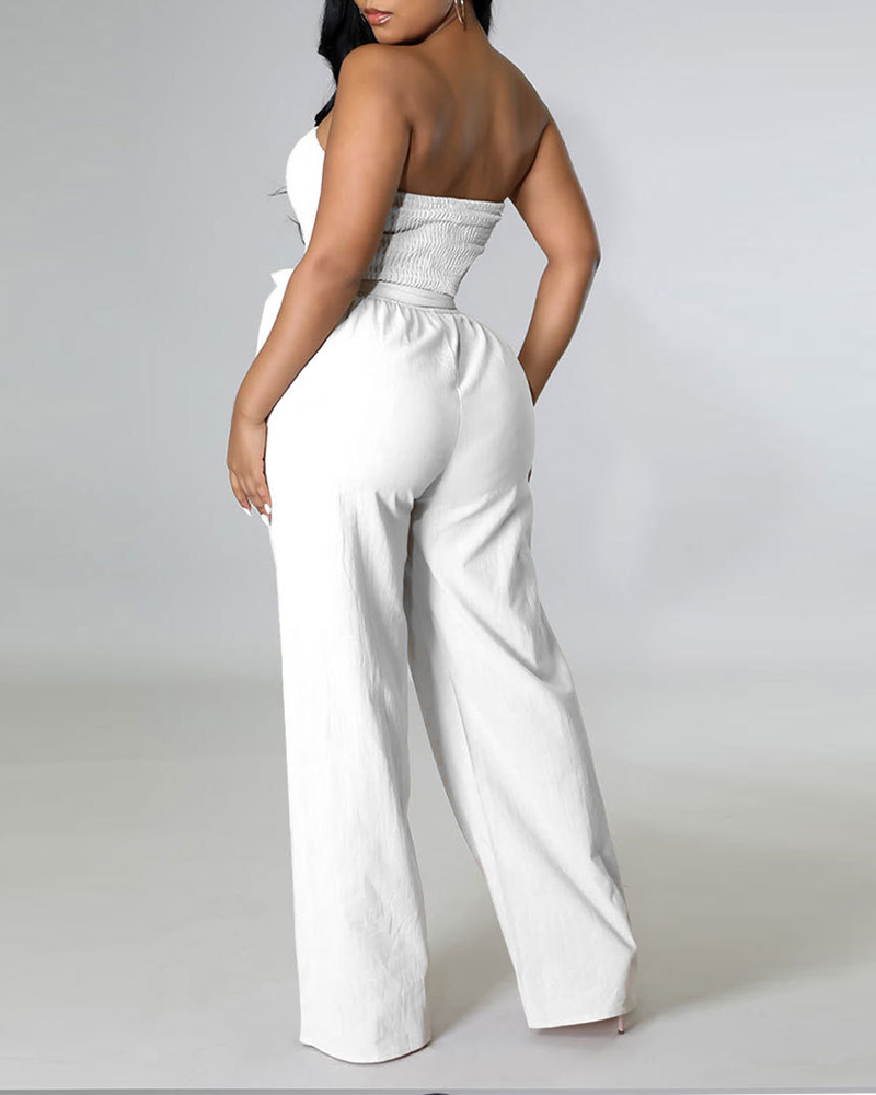 Tube Top High Waist Jumpsuit