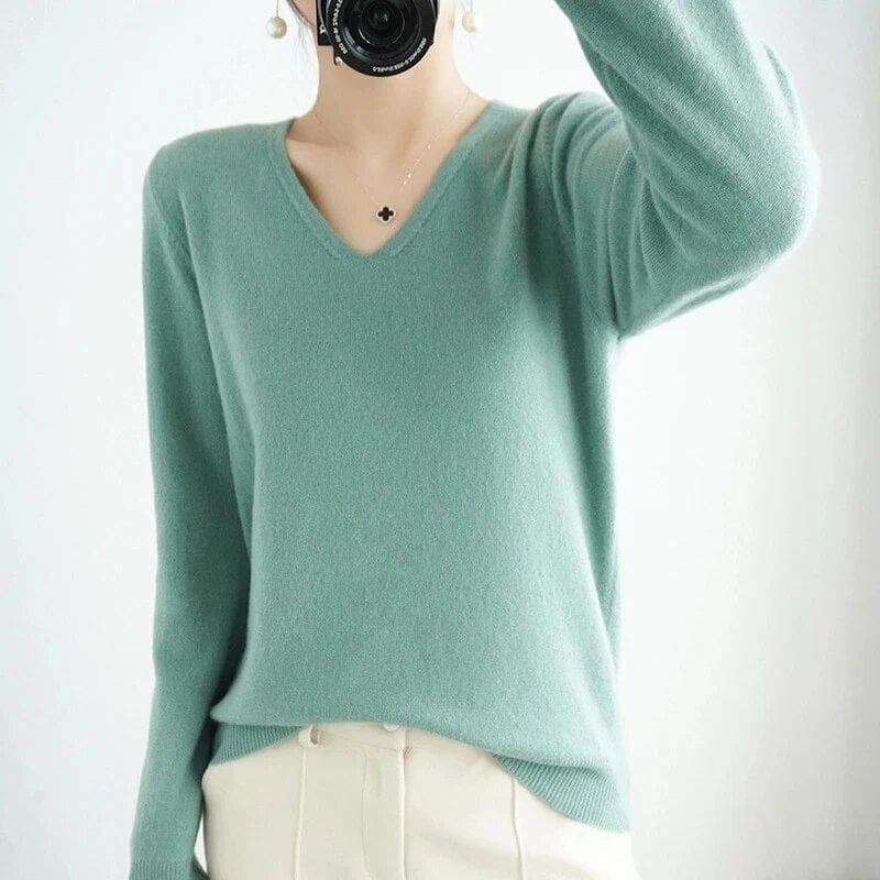 Pandora - Suéter de cuello en V - Casual - Estilo atemporal - Ideal para el invierno