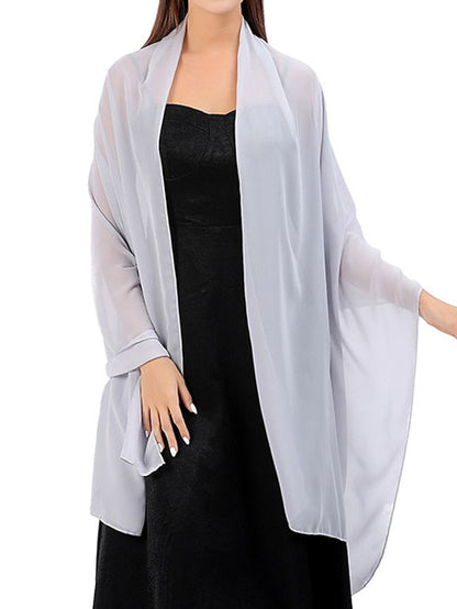 Shawls & Wraps Party Wedding Indoor Grey Beige Fuchsia Scarf Pure Color for Women