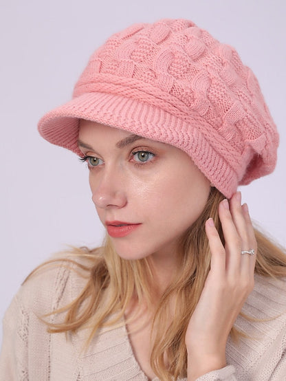 Warm Knitting Beret Hat Winter Women Solid Cap Outdoor Windproof Ear Protection Skiing Hiking Girls Caps for Women