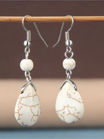 1 Pair Drop Earrings For Turquoise Street Daily Alloy Pear Cut Fashion for Women