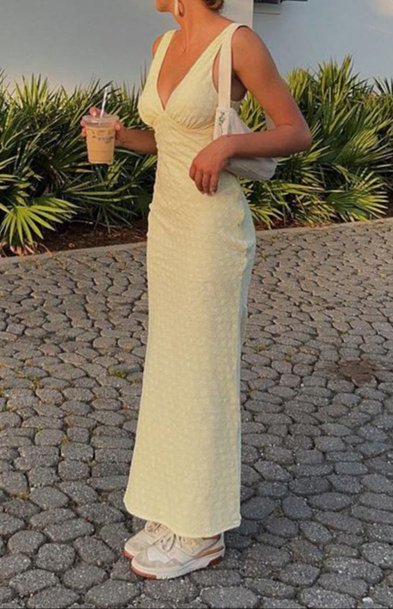 Rosina Yellow Midi Dress