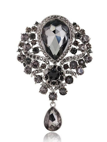 Brooches Pear Cut Solitaire Party Ladies Luxury Work Fashion Crystal Cubic Zirconia Rhinestone Brooch Jewelry Purple Blue Gold For Party Wedding Special Occasion Anniversary Birthday Gift for Women