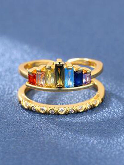 1PC Adjustable Ring For AAA Cubic Zirconia Multicolor Street Date Alloy Classic for Women