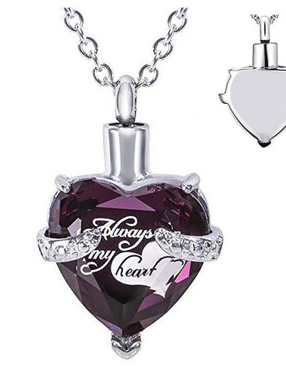 ulatree urn necklaces for ashes cremation jewelry for ashes urns for human ashes heart necklaces for women memorial pendant always in my heart for Women