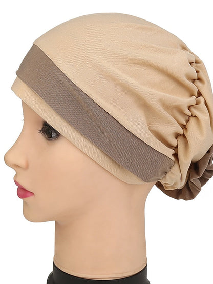 Stretch Inner Hijab Caps Muslim Hat Turban Femme Musulman Turbante Ready To Wear Hijab Bonnet Flower Indian Headwrap Loss Hair Cover for Women