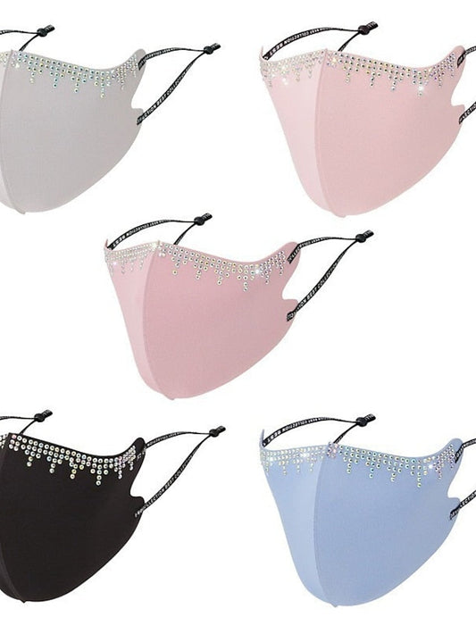 Face Mask Nylon Fashion Shiny 3D Party Pure Color 1pc / pack Mask Portable Windproof Outdoor / Fall / Spring / Summer for Women