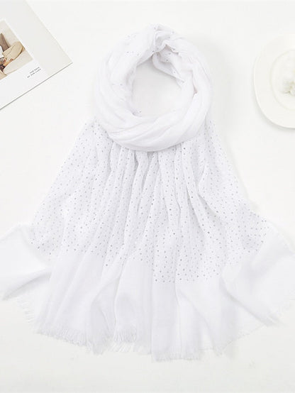 1 PC Sequins Cotton Viscose Muslim Hijab Scarves Women Long Shawls Solid Headscarf Head Wraps Islamic Turban Headband Foulard Bandana for Women