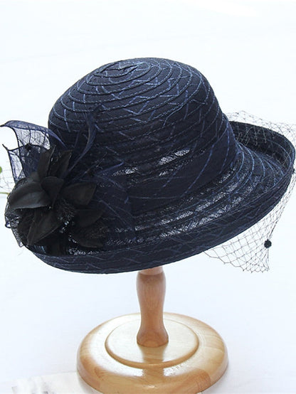 Hat Bucket Hat Sun Hat Black Purple Pink Party Outdoor Dailywear Floral Floral Portable Windproof Comfort for Women
