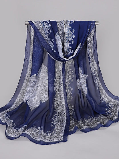 Scarves Gift Daily Holiday Chiffon Vacation Classical Vintage Retro Dancing Casual 1 PC for Women