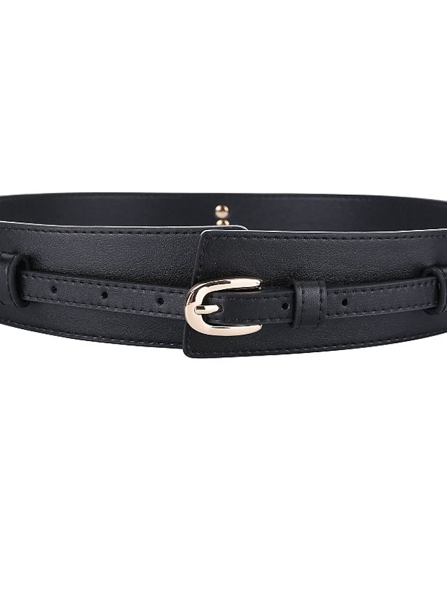 Wide Belt Party Wedding Street Daily Coffee White Belt Solid Color Red Fall Winter Spring Summer for Women