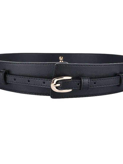 Wide Belt Party Wedding Street Daily Coffee White Belt Solid Color Red Fall Winter Spring Summer for Women