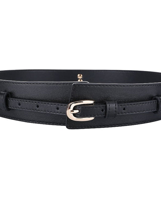Wide Belt Party Wedding Street Daily Coffee White Belt Solid Color Red Fall Winter Spring Summer for Women