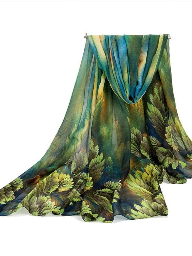 Scarves Shawl Daily Holiday Flowers Voile Bohemia 1 PC for Women