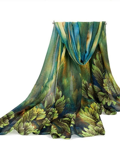 Scarves Shawl Daily Holiday Flowers Voile Bohemia 1 PC for Women