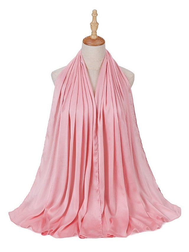 Muslim Scarf Crinkled Shawl Women Abaya Solid Hijab Ramadan Hijabs For Woman Abayas Dress Turban Instant Scarf for Women