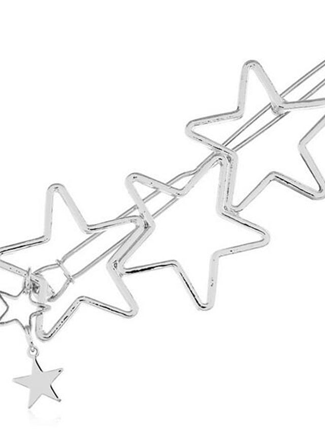 1PC Hair Clip For Gift Daily Classic Alloy Silver Golden for Women