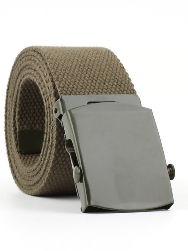 Unisex Web Belt Canvas Sliding Buckle Plain Casual Classic Party Daily Violet Green White Black for Women