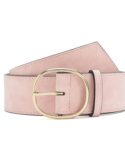 Unisex PU Buckle Belt PU Leather Prong Buckle O-ring Classic Casual Party Work Black White Pink Red for Women