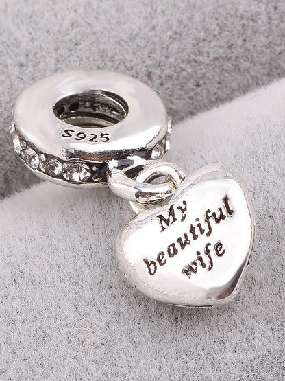 You Are In My Heart Engraved Dangle Charm Silver for Women