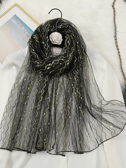 Satin Scarves Daily Holiday Waves Chiffon Bohemia Sunscreen Outdoor Wedding 1 PC for Women