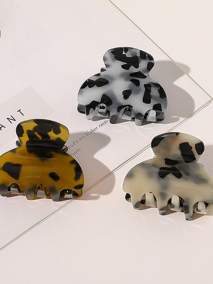 1PC Leopard Girls' Hair Clip For Daily Retro Resin Gray for Women