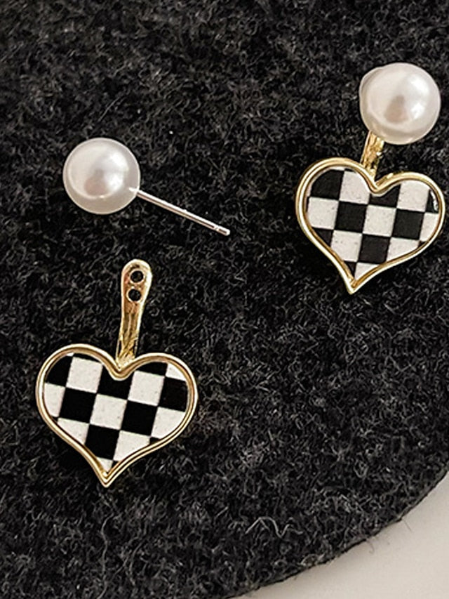 Earrings Chic & Modern Street Plaid Earring / Imitation Pearl / Black / Fall / Winter / Spring for Women