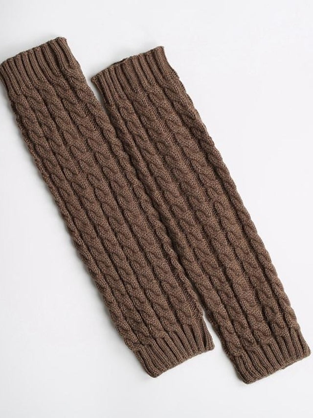 Leg Warmers Boot Cuffs Home Work Daily Solid Color Polyester Spandex Basic Casual Classic Warm Casual 1 Pair for Women