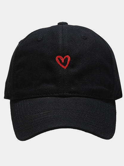 Cotton Baseball Caps Unisex Casual Sunhat Heart Embroidery Man Women Summer Hat Outsport Daily Duck Tongue Cap Couple Sun Visor for Women