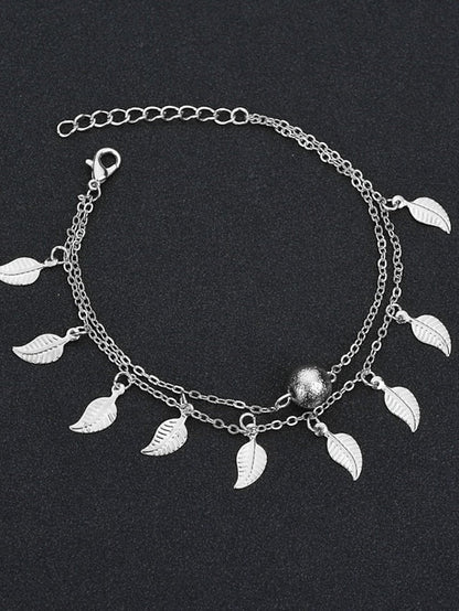 Ankle Bracelet Cute Stylish Women's Body Jewelry For Holiday Beach Classic Alloy Ginkgo Silver Gold 1PC