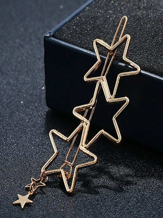 1PC Hair Clip For Gift Daily Classic Alloy Silver Golden for Women