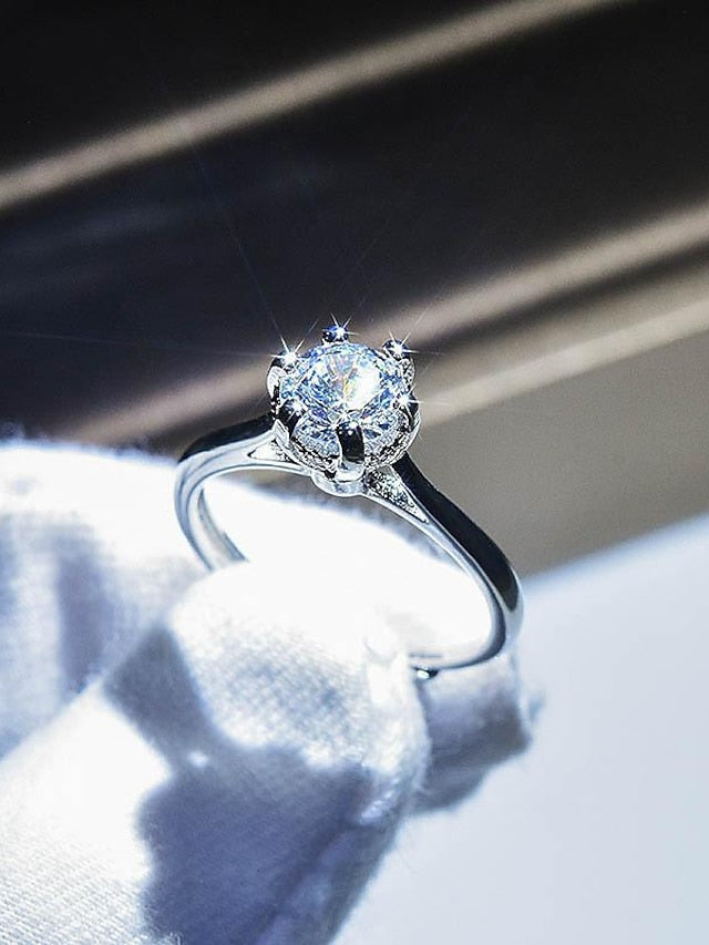 Wedding Ring For Anniversary Party Evening Gift Imitation Diamond Alloy Classic for Women