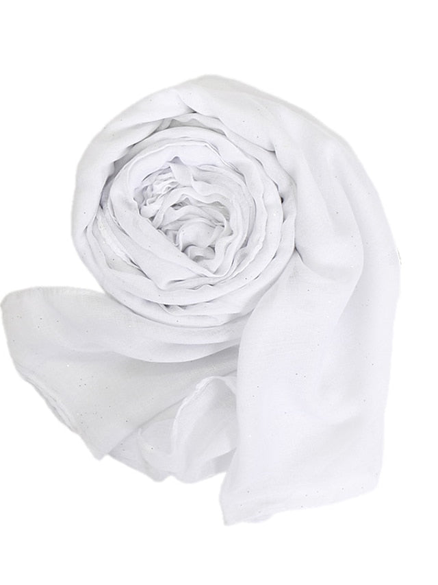 1pc Plain Glitter Scarf Hijabs Balinese Cotton Islam Women Muslim Wrap Shawl Casual Long thin Head Scarf Arab Ethnic Headwear for Women