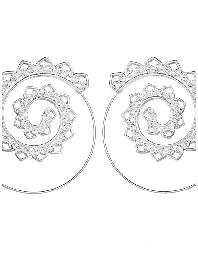 Hoop Earrings For Christmas Party Wedding Alloy filigree Wave for Women