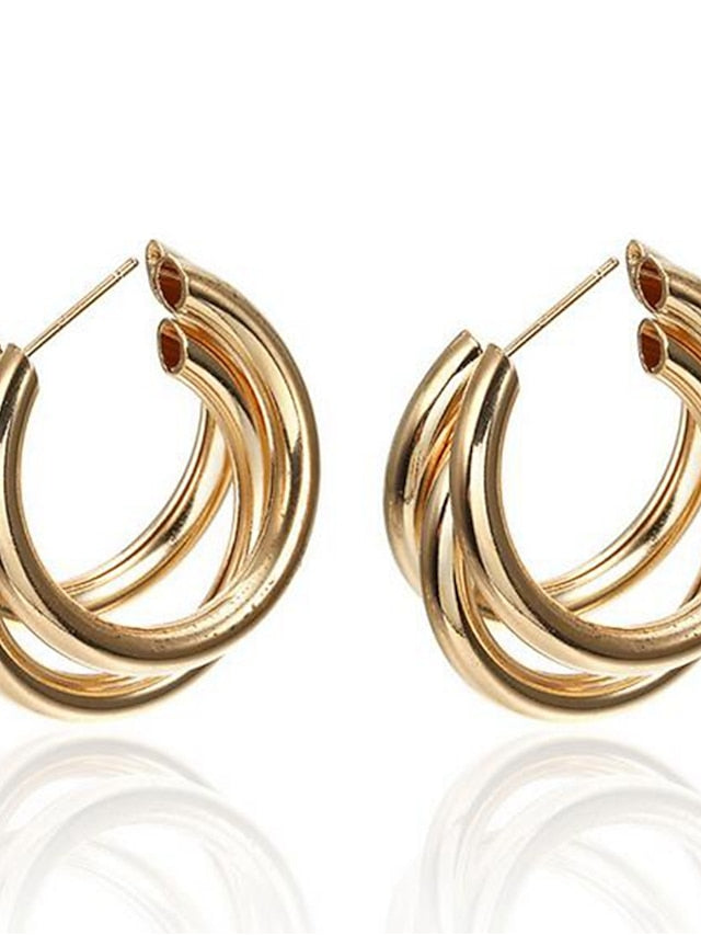 1 Pair Hoop Earrings For Daily Alloy Classic Fashion for Women