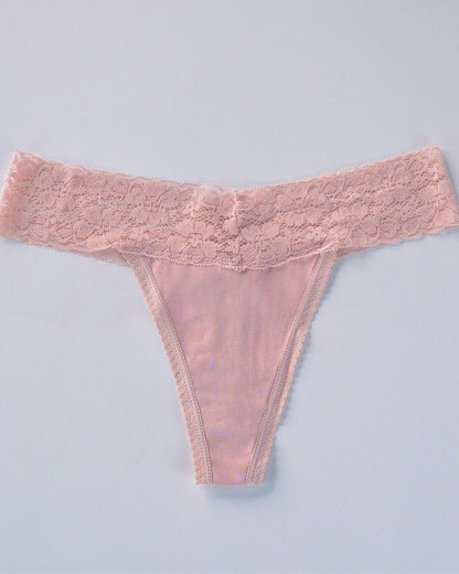Low-Rise Thong Lace Briefs