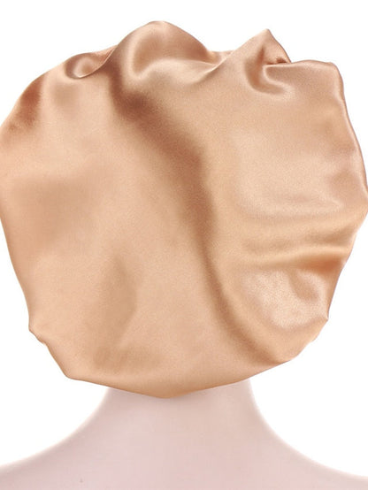 Women Satin Night Beauty Salon Sleep Cap Bonnet Hat Silk Headwrap Floral Print Wide Elastic Band Curly Springy Hair Chemo Cap Sleep Cap for Women
