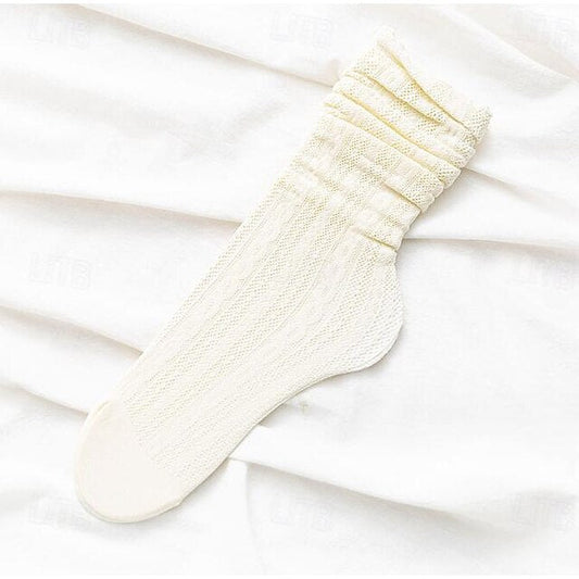 Women's Crew Socks Wedding Work Holiday Heart Polyester Sexy Casual Lolita Cute 1 Pair