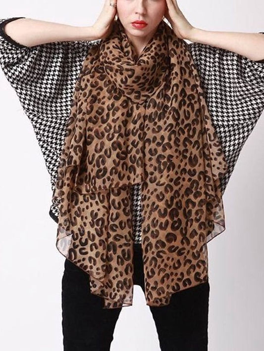 Chiffon Scarf Party Street Causal Leopard Scarf Leopard / Fall / Spring for Women